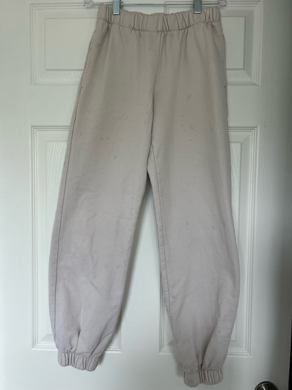 Brandy Melville Light Cream Elastic-Waist Joggers